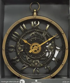 Zegar Meca 27cm. postarzane złoto