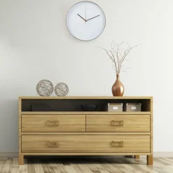 Zegar Rotin golden rose/ white