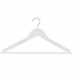 Zestaw 5 białych drewnianych wieszaków na ubrania