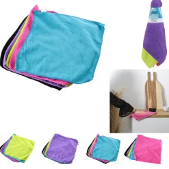 Zestaw 5 ścierek z mikrofibry 30x28cm kolorowe