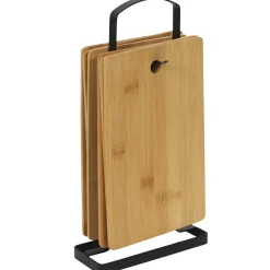 Zestaw 6 desek do krojenia bambusowych na stojaku