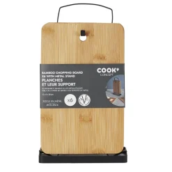 Zestaw 6 desek do krojenia bambusowych    na stojaku