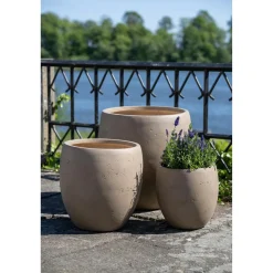 Zestaw 3 doniczek Beckley brązowe