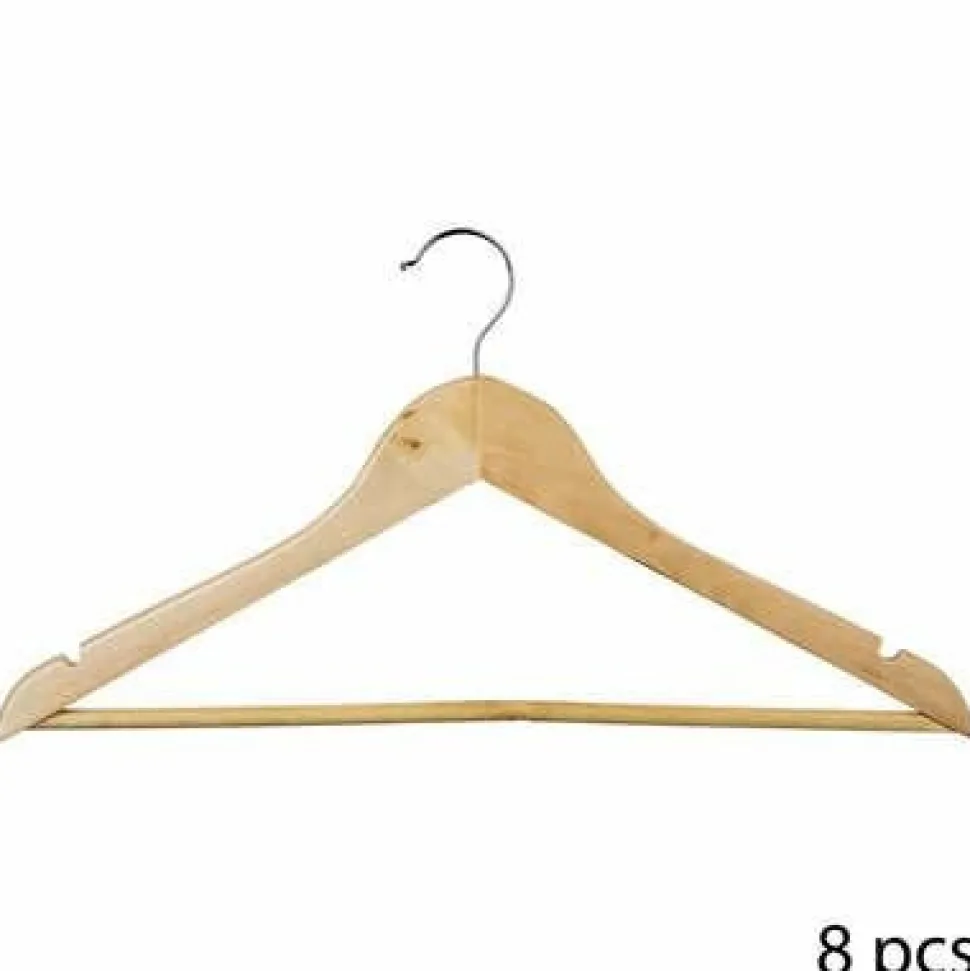 Zestaw 8 drewnianych wieszaków na ubrania