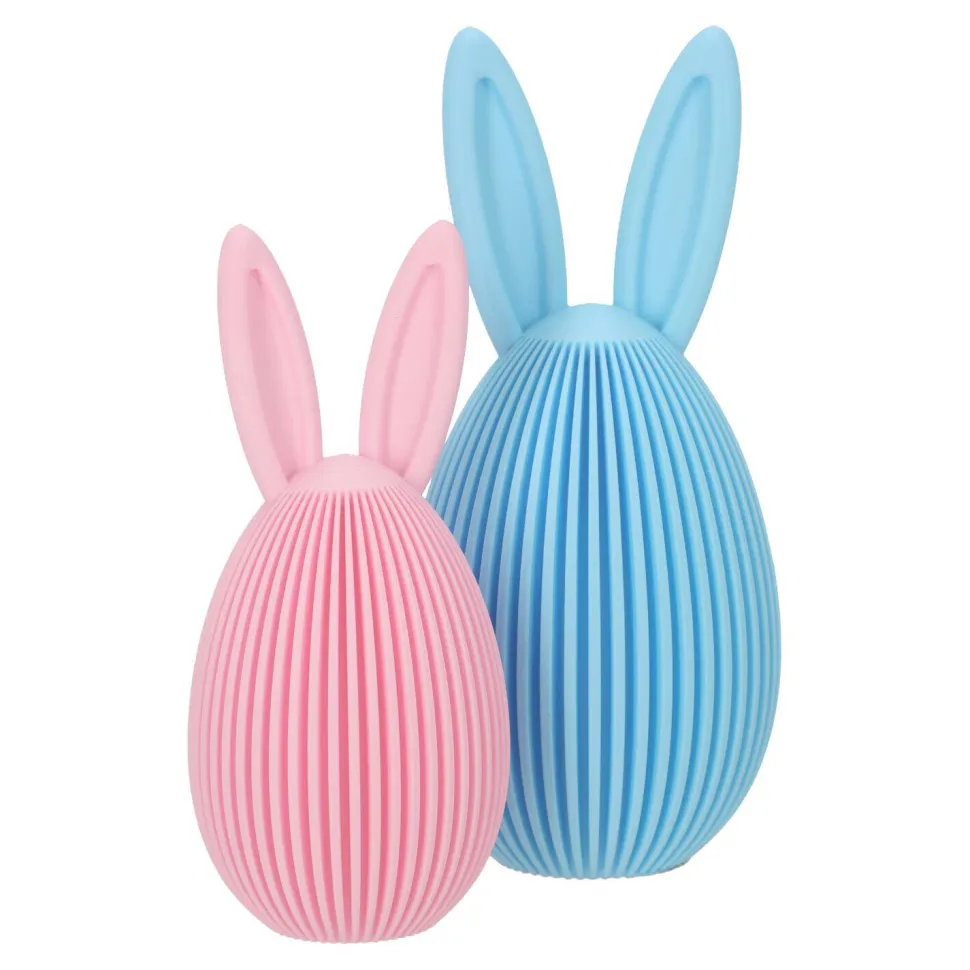 Zestaw 2 figurek wielkanocnych jajek niebieskie i różowe
