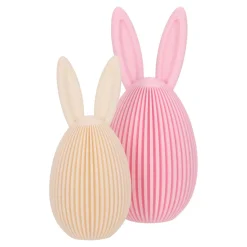 Zestaw 2 figurek wielkanocnych jajek różowe i beżowe
