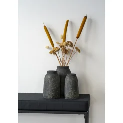 Zestaw 3 kamiennych wazonów Velas szarych