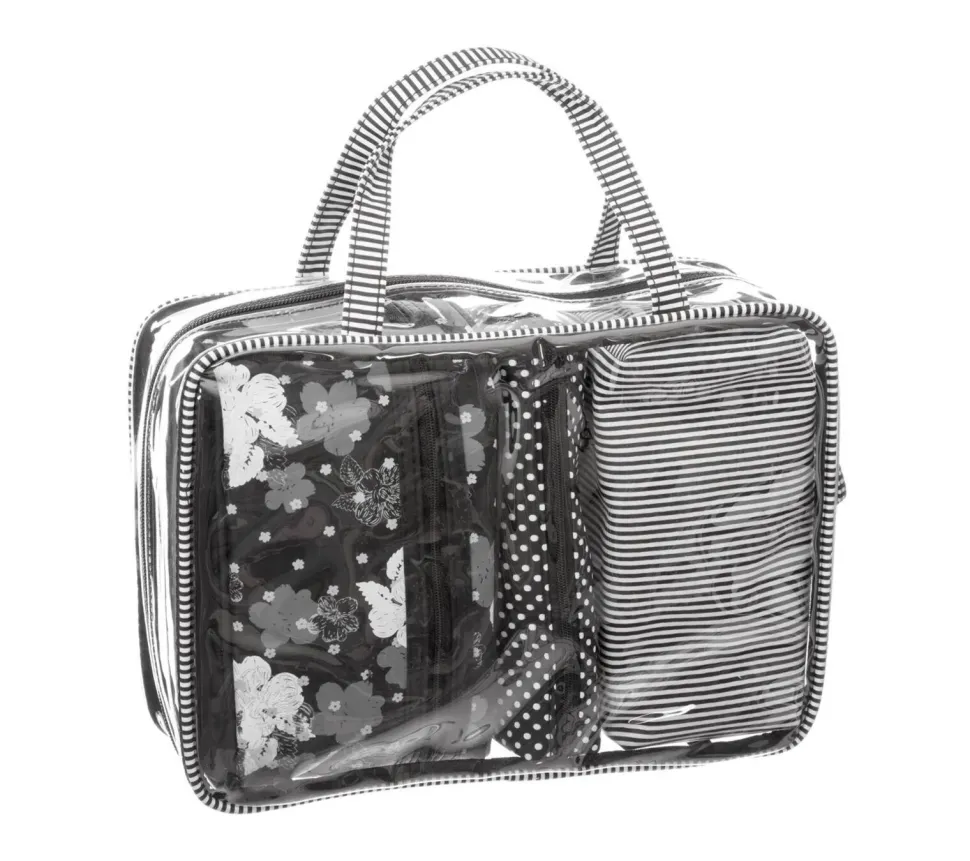 Zestaw 4 kosmetyczek Winter czarny