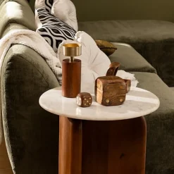 Zestaw 3 kostek dekoracyjnych Roger       drewno mango