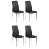 Zestaw 4 krzeseł Asama czarne tapicerowane