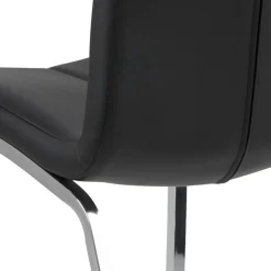 Zestaw 4 krzeseł Asama czarne tapicerowane