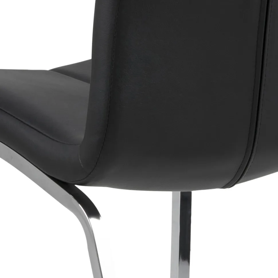 Zestaw 4 krzeseł Asama czarne tapicerowane