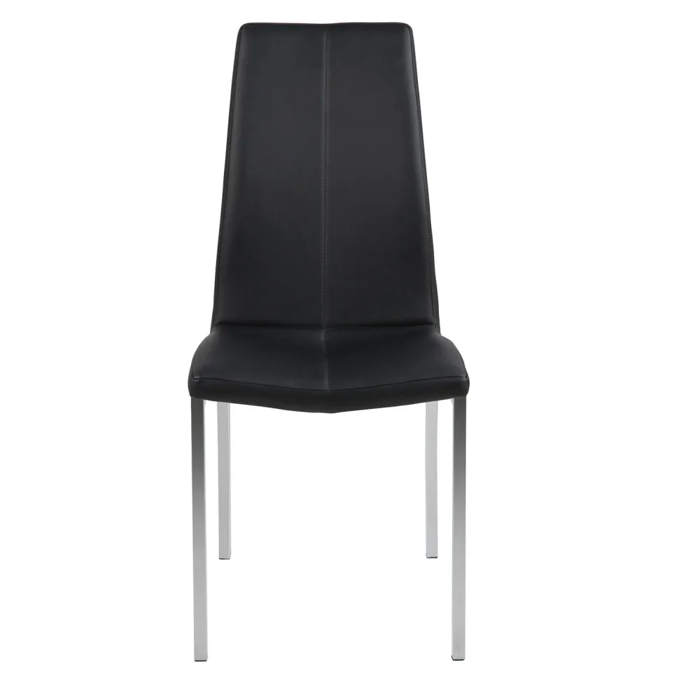 Zestaw 4 krzeseł Asama czarne tapicerowane