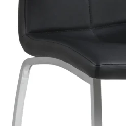 Zestaw 4 krzeseł Asama czarne tapicerowane