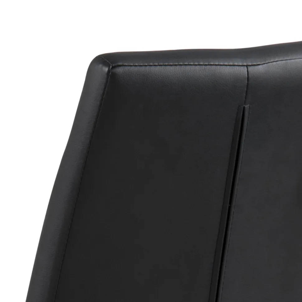 Zestaw 4 krzeseł Asama czarne tapicerowane