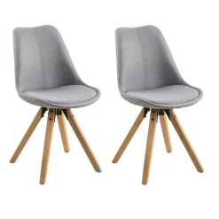 Zestaw 2 krzeseł Dima light grey tapicerowane