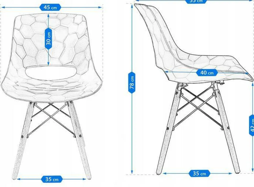 Zestaw 2 krzeseł Tortuga białe