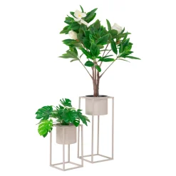 Zestaw 2 kwietników Marla beżowe