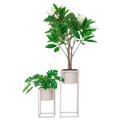 Zestaw 2 kwietników Marla beżowe