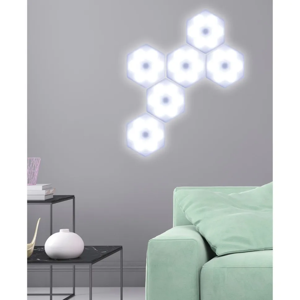 Zestaw 6 lampek ściennych Hexagonal