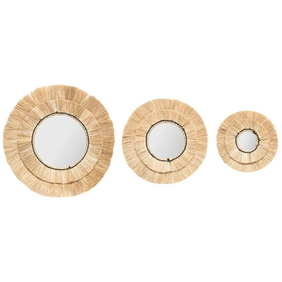 Zestaw 3 luster Alba naturalne