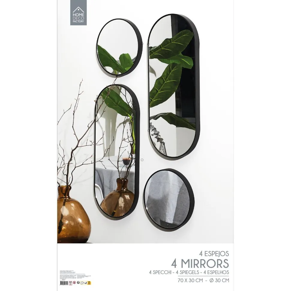 Zestaw 4 luster Deco Round czarny