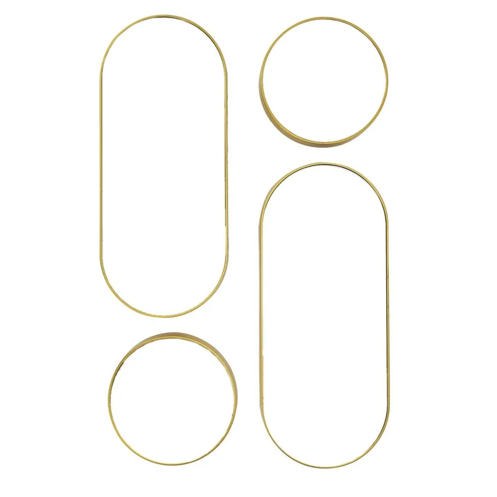 Zestaw 4 luster Deco round złote