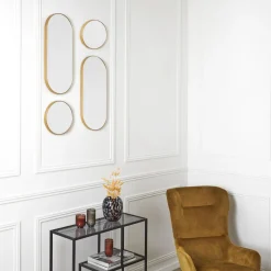 Zestaw 4 luster Deco round złote