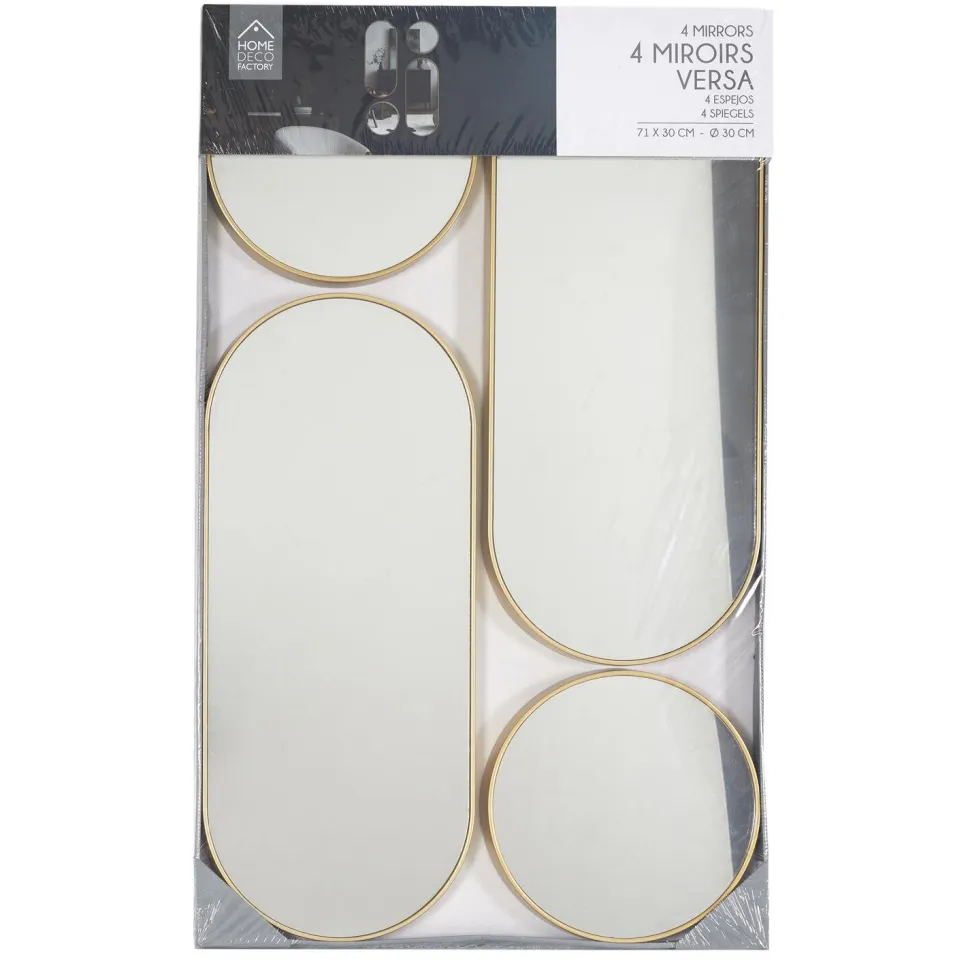 Zestaw 4 luster Deco round złote