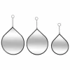 Zestaw 3 luster Drop w kształcie kropli   czarny