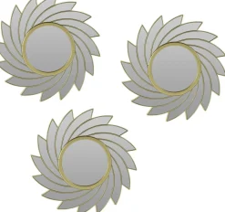 Zestaw 3 luster Rowley złote