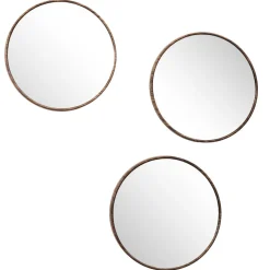 Zestaw 3 luster Toronto, okrągłych, orzech 26cm