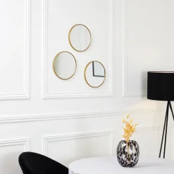 Zestaw 3 luster Toronto złotych,          okrągłych 26cm