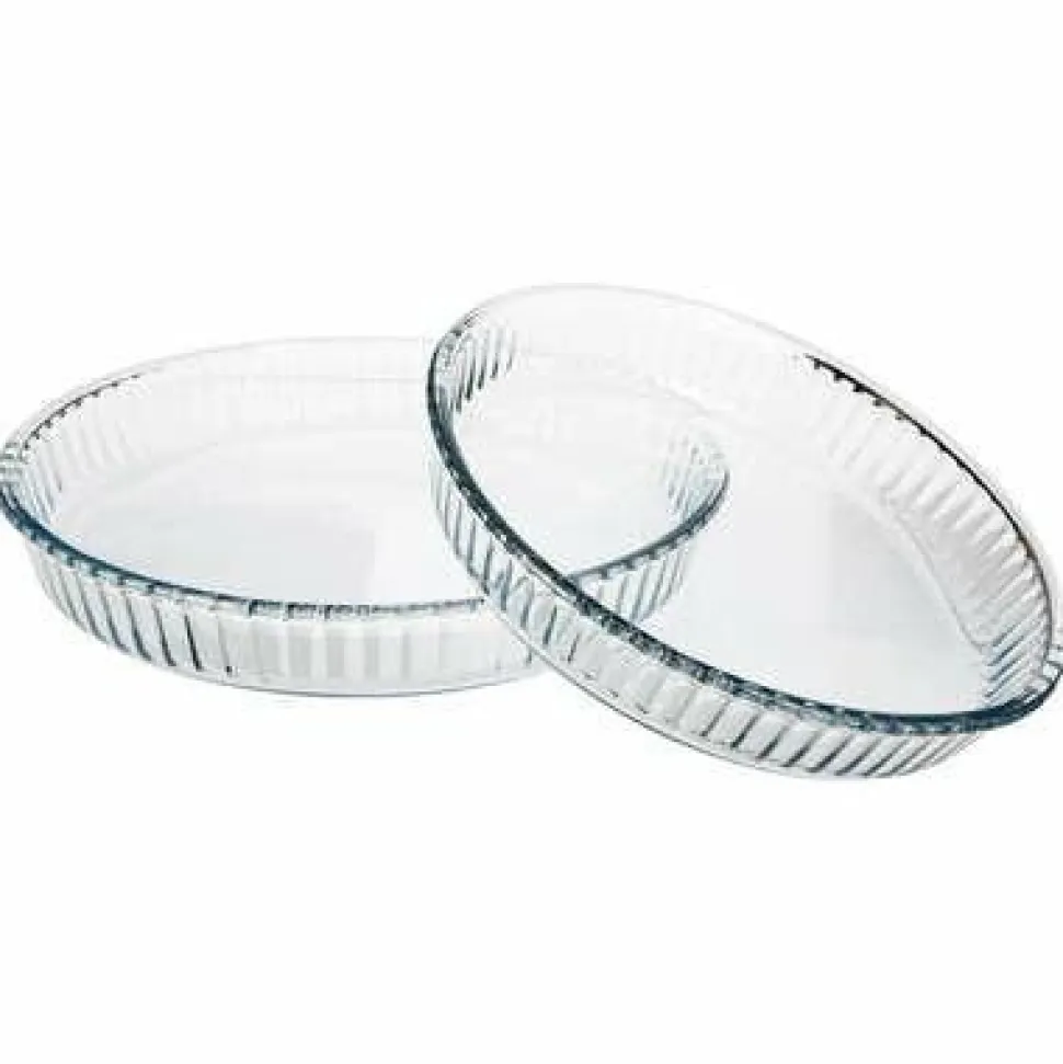 Zestaw 2 naczyń żaroodpornych okrągłe szklane