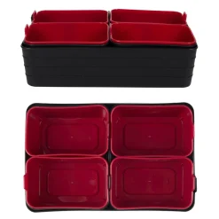 Zestaw 7 organizerów czarne/czerwone