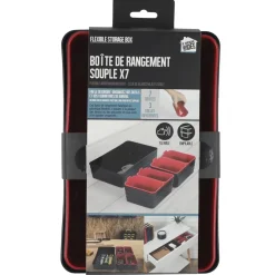 Zestaw 7 organizerów czarne/czerwone