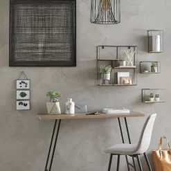 Zestaw 4 półek Ally czarne/ naturalne