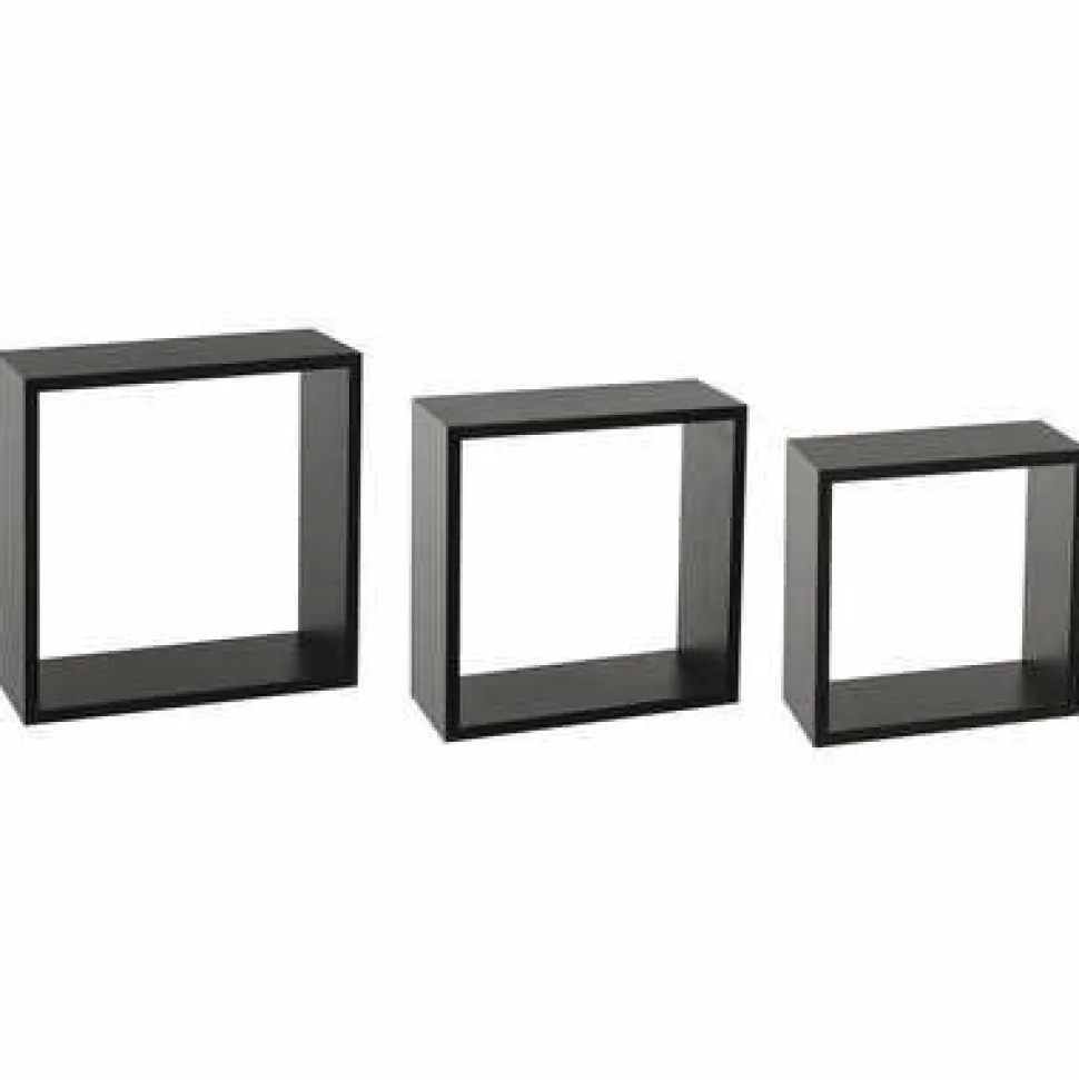 Zestaw 3 półek ściennych Fixy L czarny