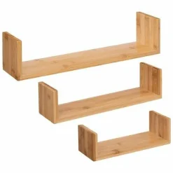 Zestaw 3 półek ściennych Fixy bambus