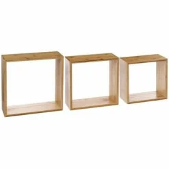 Zestaw 3 półek Cube bambus