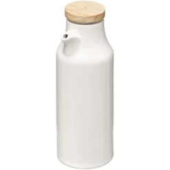 Zestaw 4 pojemników na przyprawy Seramik na podstawce bambusowej