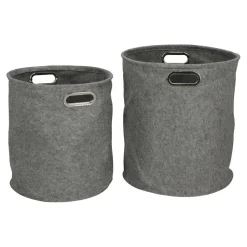 Zestaw 2 pudełek filcowych okragłe szare