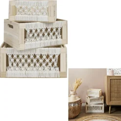 Zestaw 3 pudełek Gigogne boho plecione