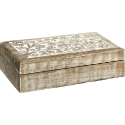 Zestaw 2 pudełek z drewna mango