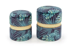 Zestaw 2 puf Dadra zielone ze schowkiem