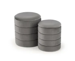 Zestaw 2 puf Gabael popielaty