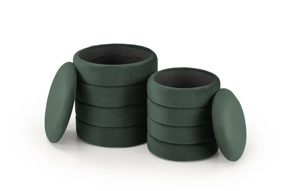 Zestaw 2 puf Gabael zielony