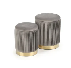 Zestaw 2 puf Goltra ze schowkiem szare