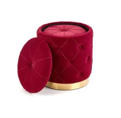 Zestaw 2 puf Grena ze schowkiem bordowe