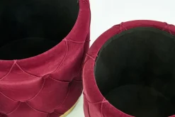 Zestaw 2 puf Grena ze schowkiem bordowe